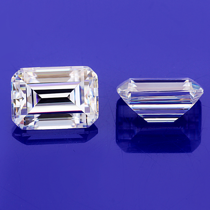 Emerald cut moissanite