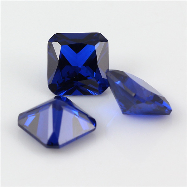 Square princess cut blue sapphire