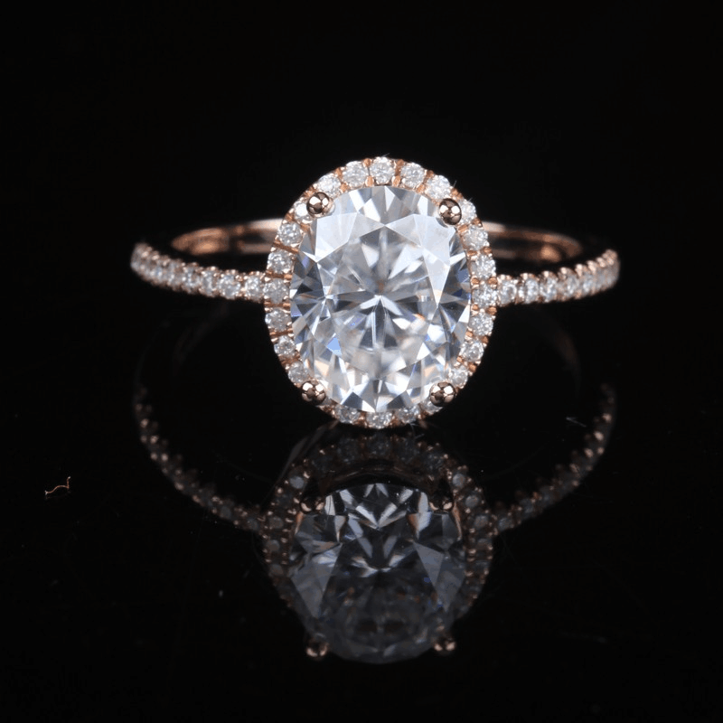 18k rose gold moissanite ring